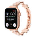 For Apple Watch Series 2 42mm 5-petaled Flower Zinc Alloy Chain Watch Band(Rose Gold)