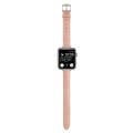 For Apple Watch SE 2023 44mm Slim Crocodile Leather Watch Band(Pink)