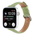 For Apple Watch SE 2023 44mm Slim Crocodile Leather Watch Band(Light Green)
