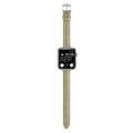 For Apple Watch SE 2023 44mm Slim Crocodile Leather Watch Band(Khaki)