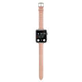 For Apple Watch SE 2023 40mm Slim Crocodile Leather Watch Band(Pink)