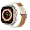 For Apple Watch Ultra 2 49mm Slim Crocodile Leather Watch Band(Beige)