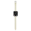 For Apple Watch Series 8 41mm Slim Crocodile Leather Watch Band(Beige)