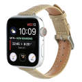 For Apple Watch SE 2022 40mm Slim Crocodile Leather Watch Band(Khaki)