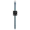 For Apple Watch Series 7 41mm Slim Crocodile Leather Watch Band(Light Blue)