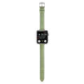 For Apple Watch SE 40mm Slim Crocodile Leather Watch Band(Light Green)