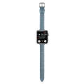 For Apple Watch SE 44mm Slim Crocodile Leather Watch Band(Light Blue)