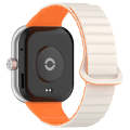 For Xiaomi Mi Band 8 Pro / Redmi Watch 4 Two Color Magnetic Silicone Watch Band(Starlight Orange)
