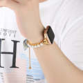 For Apple Watch SE 2023 40mm Pearl Bracelet Metal Watch Band(Gold)