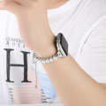 For Apple Watch SE 2023 40mm Pearl Bracelet Metal Watch Band(Silver)