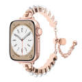 For Apple Watch Series 7 41mm Pearl Bracelet Metal Watch Band(Rose Gold)