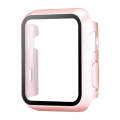 For Apple Watch Series 9 / 8 / 7 45mm Painting PC Hybrid Tempered Film Integrated Watch Case(Rose...