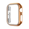 For Apple Watch Series 6 / 5 / 4 / SE 44mm Plating Row Diamond Hollow PC Watch Case(Rose Gold)