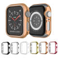 For Apple Watch Series 9 / 8 / 7 45mm Plating Row Diamond Hollow PC Watch Case(Rose Gold)