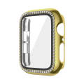For Apple Watch Series 6 / 5 / 4 / SE 44mm Plating Row Diamond PC Watch Case with Film(Gold)