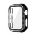 For Apple Watch Series 6 / 5 / 4 / SE 40mm Plating Row Diamond PC Watch Case with Film(Black)