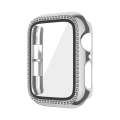 For Apple Watch Series 9 / 8 / 7 45mm Plating Row Diamond PC Watch Case with Film(Silver)