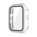 For Apple Watch Series 3 / 2 / 1 38mm Plating Row Diamond PC Watch Case with Film(Transparent)