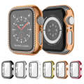 For Apple Watch Series 6 / 5 / 4 / SE 40mm Plating Row Diamond PC Watch Case with Film(Rose Pink)