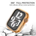 For Apple Watch Series 9 / 8 / 7 41mm Plating Row Diamond PC Watch Case with Film(Black)