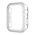 For Apple Watch Series 6 / 5 / 4 / SE 44mm Plating Dual-Row Diamond Hollow PC Watch Case(Transpar...