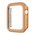 For Apple Watch Series 9 / 8 / 7 45mm Plating Dual-Row Diamond Hollow PC Watch Case(Rose Gold)