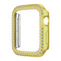 For Apple Watch Series 9 / 8 / 7 41mm Plating Dual-Row Diamond Hollow PC Watch Case(Gold)