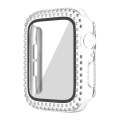 For Apple Watch Series 6 / 5 / 4 / SE 44mm Plating Dual-Row Diamond PC Watch Case with Film(Trans...