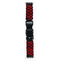 For Apple Watch SE 2023 44mm Dual-layer Braided Paracord Buckle Watch Band(Black Red)