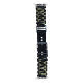 For Apple Watch Series 9 45mm Dual-layer Braided Paracord Buckle Watch Band(Black Army Green)