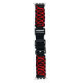 For Apple Watch Series 9 41mm Dual-layer Braided Paracord Buckle Watch Band(Black Red)