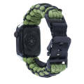 For Apple Watch Series 9 41mm Dual-layer Braided Paracord Buckle Watch Band(Army Green Black)
