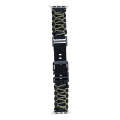 For Apple Watch Series 8 41mm Dual-layer Braided Paracord Buckle Watch Band(Black Army Green)