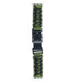 For Apple Watch SE 2022 44mm Dual-layer Braided Paracord Buckle Watch Band(Army Green Black)