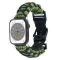 For Apple Watch SE 40mm Dual-layer Braided Paracord Buckle Watch Band(Army Green Black)
