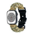 For Apple Watch SE 44mm Dual-layer Braided Paracord Buckle Watch Band(Khaki Army Green)