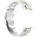 For Samsung Galaxy Watch 6 / 6 Classic Button Style Stainless Steel Watch Band(Silver Gold)