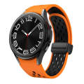 For Samsung Galaxy Watch 6 / 6 Classic Two Color Magnetic Folding Black Buckle Watch Band(Orange ...