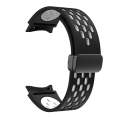 For Samsung Galaxy Watch 6 / 6 Classic Two Color Magnetic Folding Black Buckle Watch Band(Black W...