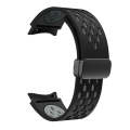 For Samsung Galaxy Watch 6 / 6 Classic Two Color Magnetic Folding Black Buckle Watch Band(Black G...