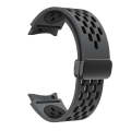 For Samsung Galaxy Watch 6 / 6 Classic Two Color Magnetic Folding Black Buckle Watch Band(Dark Bl...