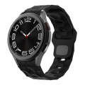 For Samsung Galaxy Watch 6 / 6 Classic Football Pattern Reverse Buckle Silicone Watch Band(Black)