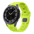 For Samsung Galaxy Watch 6 / 6 Classic Football Pattern Reverse Buckle Silicone Watch Band(Lime G...