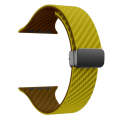 For Apple Watch SE 2023 44mm Carbon Fiber Magnetic Black Buckle Watch Band(Olive Brown)