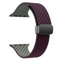 For Apple Watch SE 2023 44mm Carbon Fiber Magnetic Black Buckle Watch Band(Purple Green)