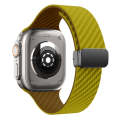 For Apple Watch SE 2022 40mm Carbon Fiber Magnetic Black Buckle Watch Band(Olive Brown)