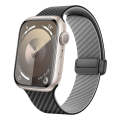 For Apple Watch SE 2022 40mm Carbon Fiber Magnetic Black Buckle Watch Band(Black Grey)
