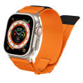 For Apple Watch Ultra 2 49mm Nylon Braided Rope Orbital Watch Band(Orange)