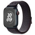 For Apple Watch Series 9 45mm Loop Nylon Watch Band(Black Blue)