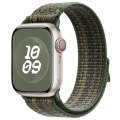 For Apple Watch Series 3 38mm Loop Nylon Watch Band(Green Orange)